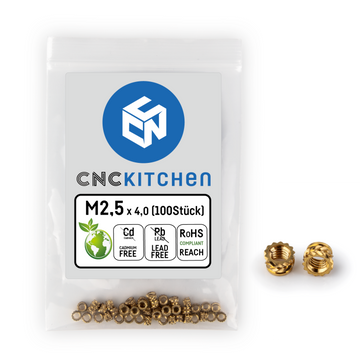 Threaded inserts - M2,5 X 4,0 (100 styk)