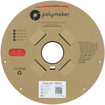(UDGÅR) Polymaker | PolyLite PETG | Red | 1.75mm | 3 kg