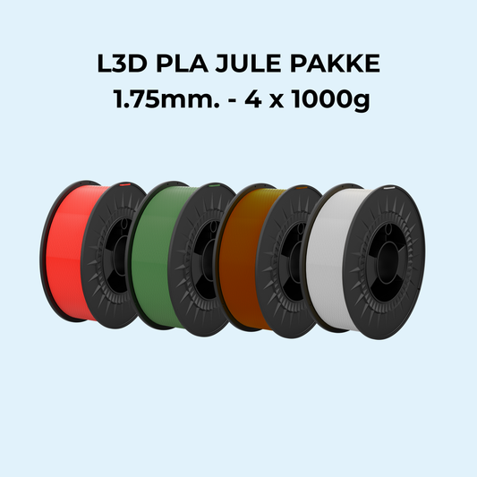 L3D Filament Jule pakke 1.75mm. - 4 x 1000g
