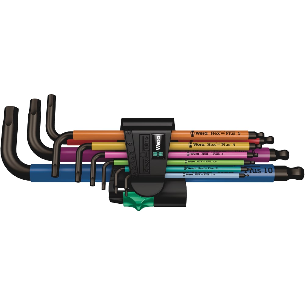 Wera 950/9 Hex-Plus Multicolour vinkelnøglesæt, 9 dele