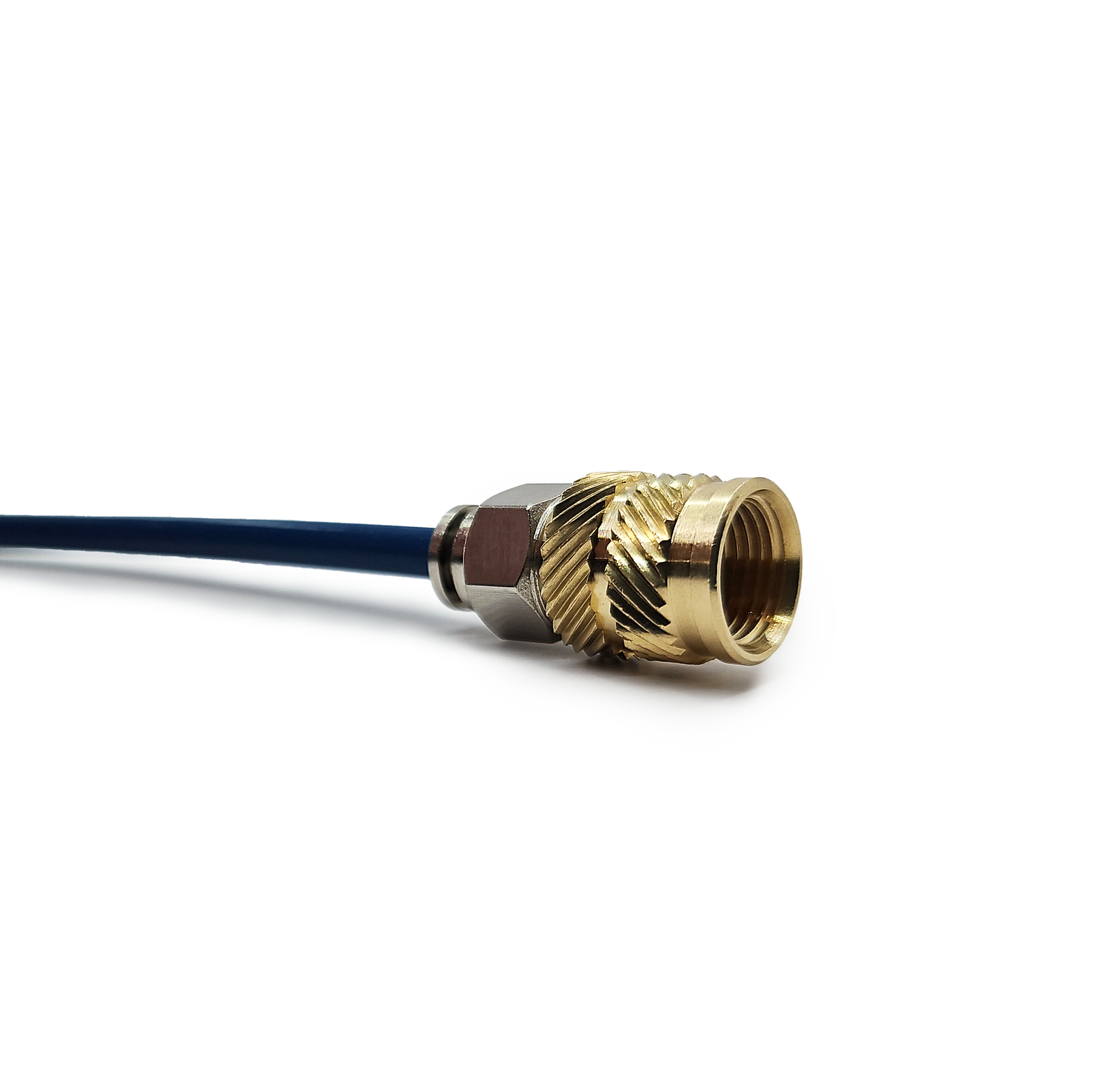 G1/8"-28 indsats med PTFE-fitting monteret