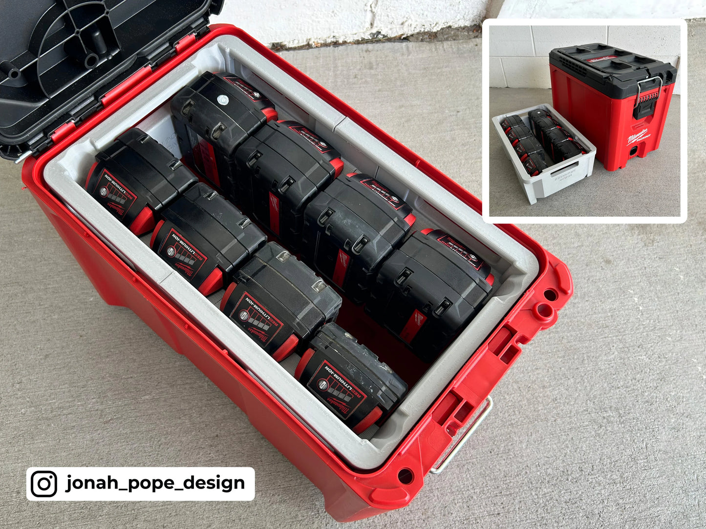 Milwaukee Packout - Opbevaringsindsats til M18 batterier