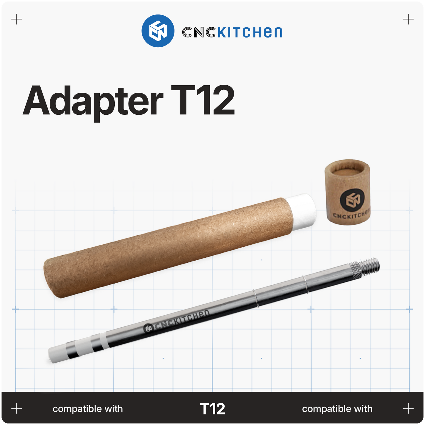 CNC Kitchen T12-adapter med M5-gevind til installationsspidser