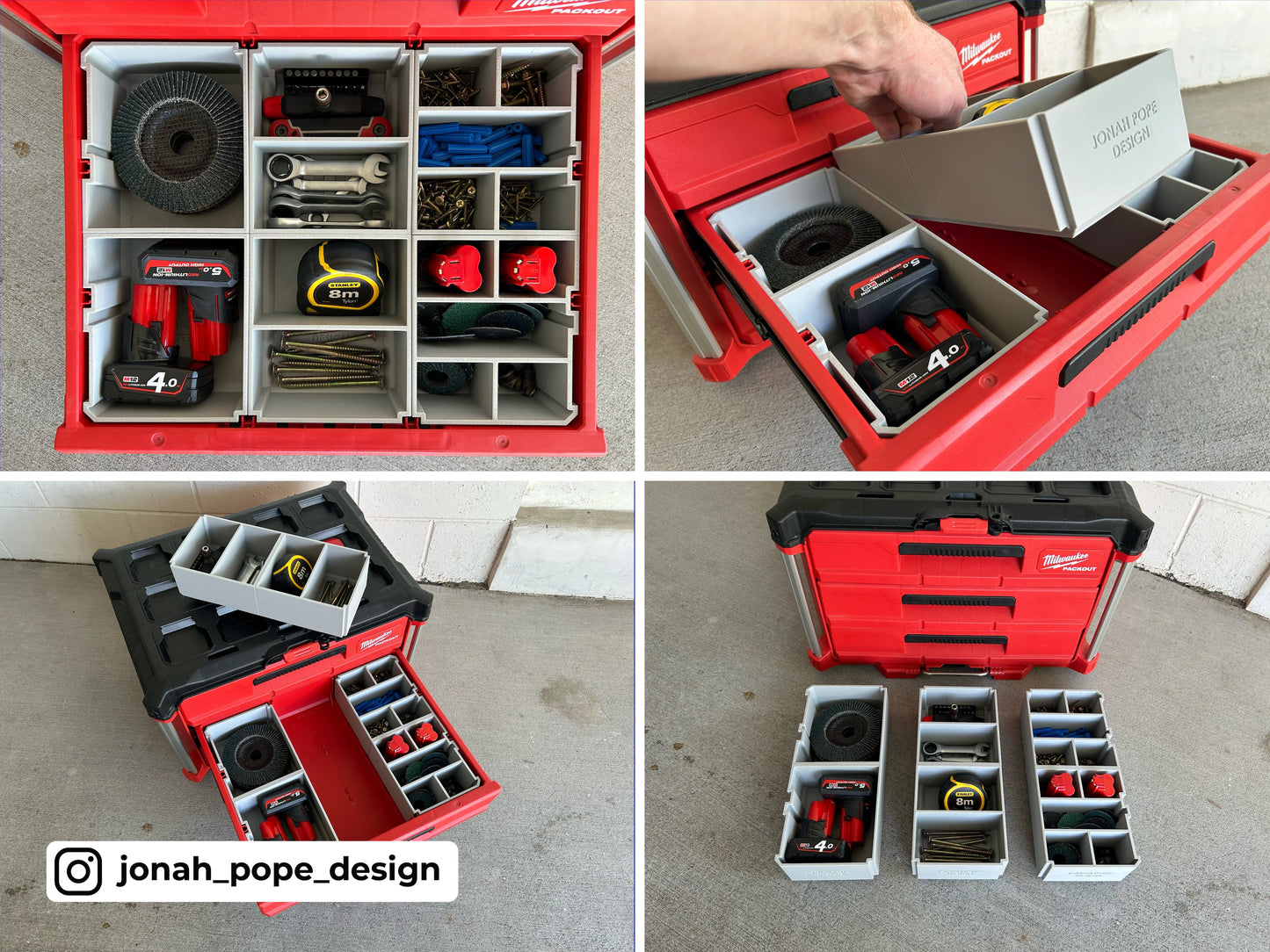 Milwaukee Packout - Opbevaringsindsats til Milwaukee skuffeboks (Slimline)