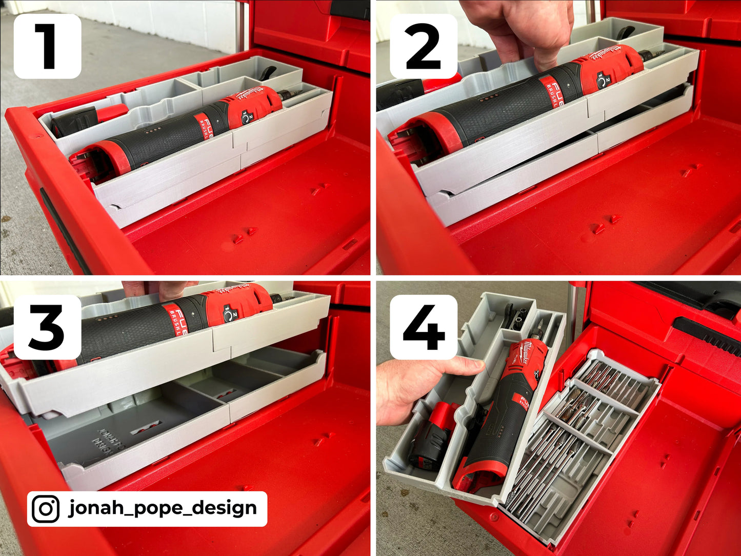 Milwaukee Packout - Opbevaringsindsats til M12 FUEL lynsliber (Slimline)