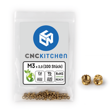 Heat Set Inserts - M3 short 100 pcs
