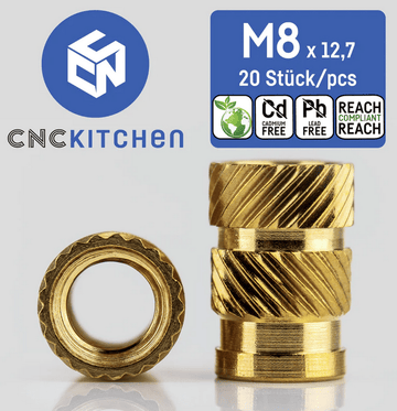 Heat Set Inserts - M8 standard 20 pcs