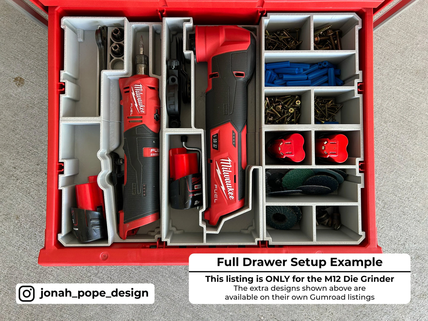 Milwaukee Packout - Opbevaringsindsats til M12 FUEL lynsliber (Slimline)