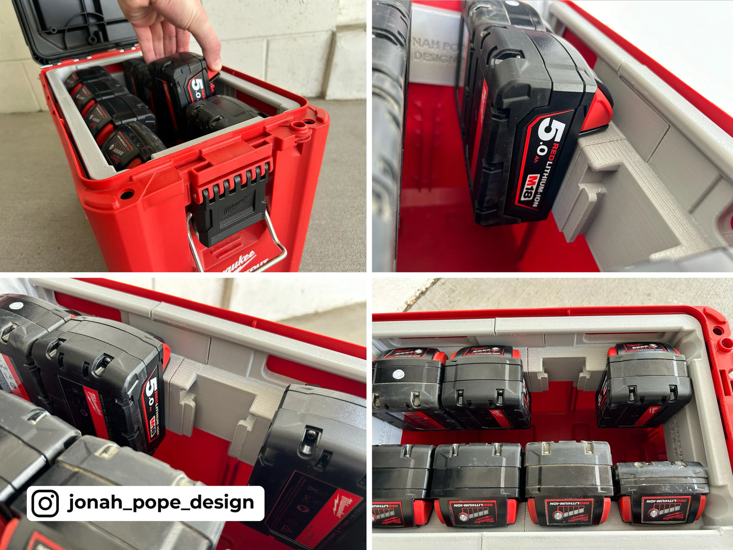 Milwaukee Packout - Opbevaringsindsats til M18 batterier