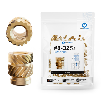Heat set insert #8-32 monteret i 3D-printet del