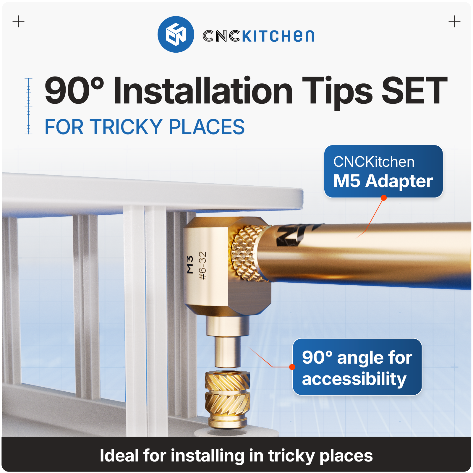 CNC Kitchen 90 graders installation tips sæt
