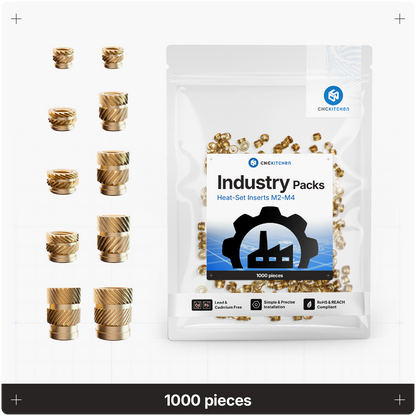 CNC Kitchen Industry Pack med 1000 heat set inserts til produktion