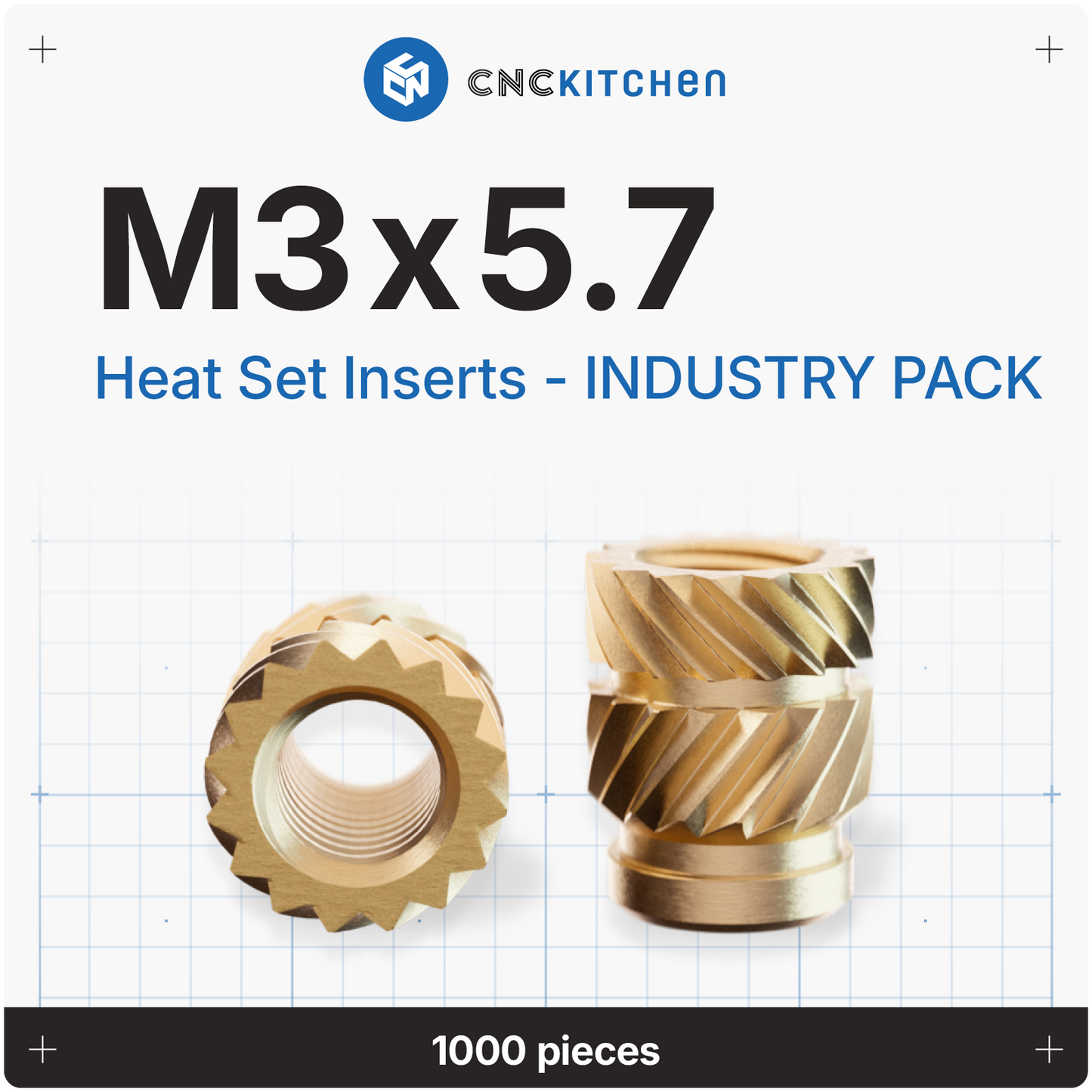 Industry Pack M3x5.7 gevindindsatser, 1000 stk