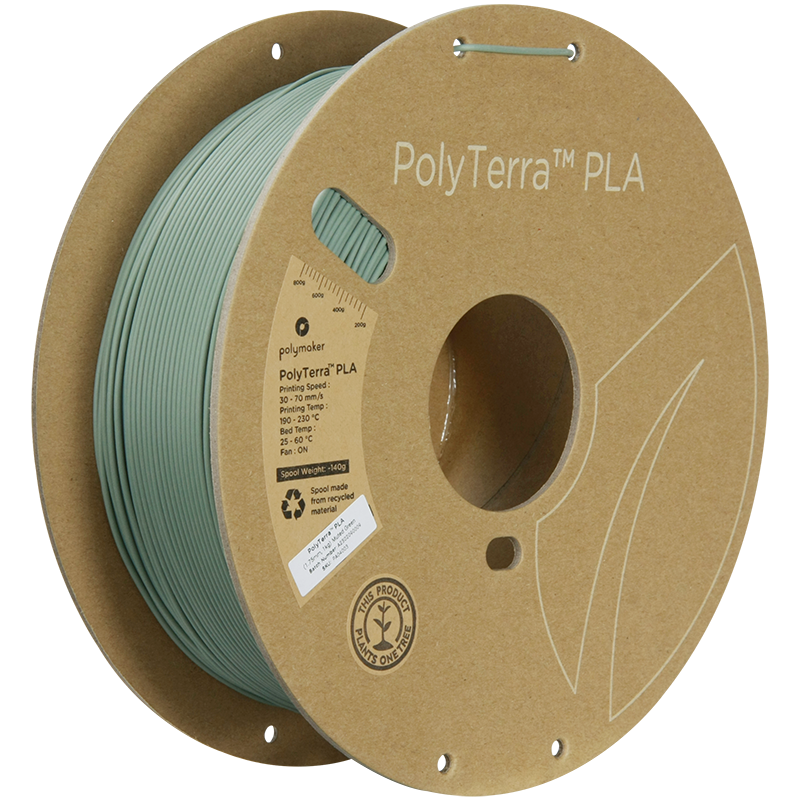 (UDGÅR) Polymaker | PolyTerra PLA | Muted Green | 1.75mm | 1 kg