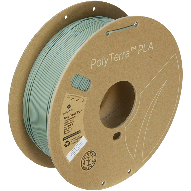 (UDGÅR) Polymaker | PolyTerra PLA | Muted Green | 1.75mm | 1 kg