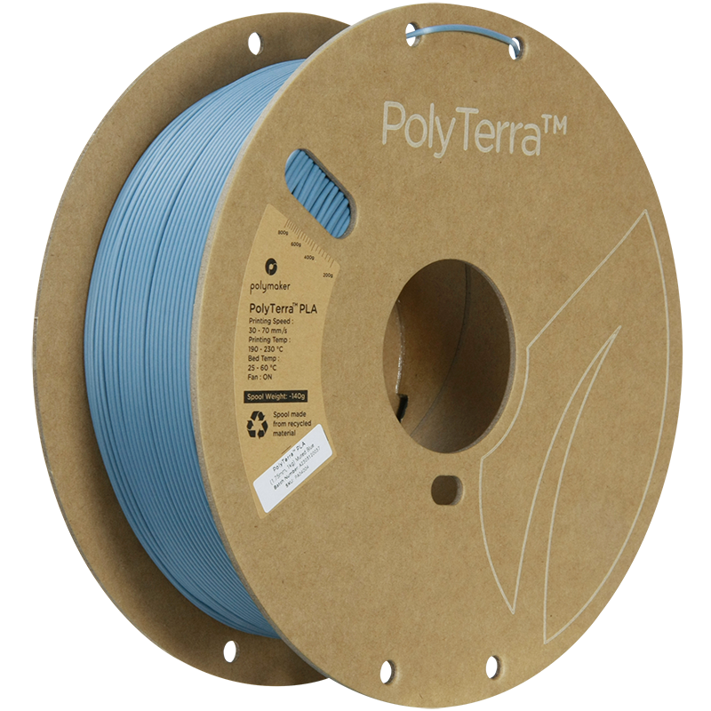(UDGÅR) Polymaker | PolyTerra PLA | Muted Blue | 1.75mm | 1 kg