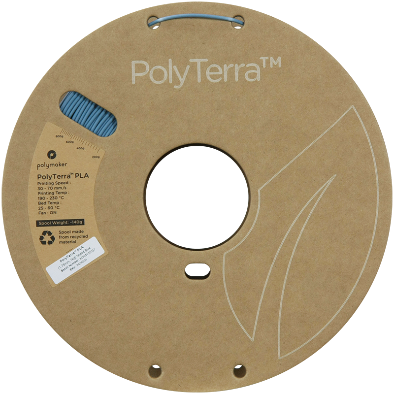 (UDGÅR) Polymaker | PolyTerra PLA | Muted Blue | 1.75mm | 1 kg