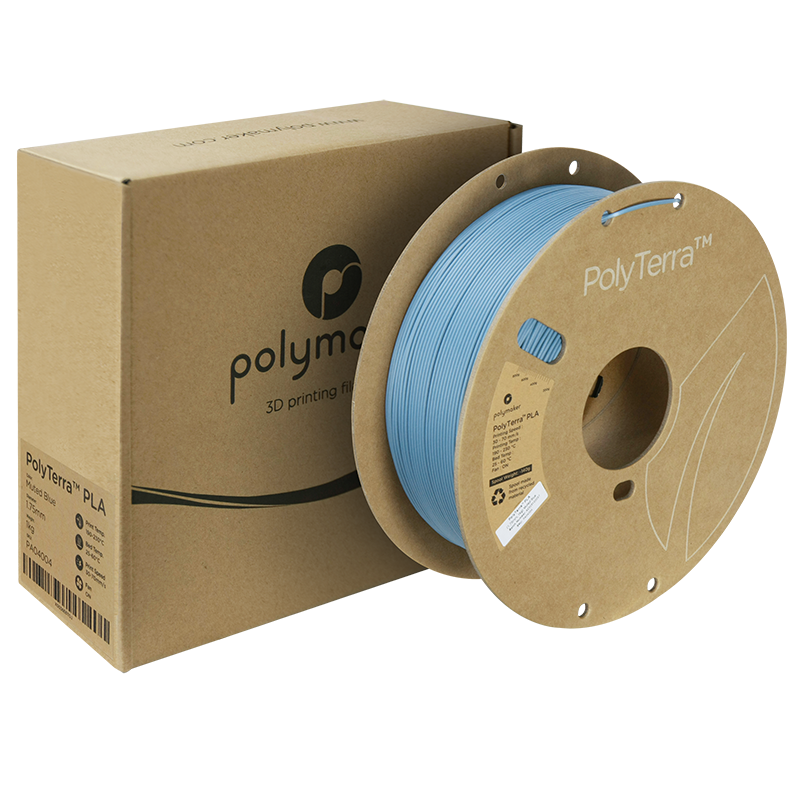 (UDGÅR) Polymaker | PolyTerra PLA | Muted Blue | 1.75mm | 1 kg