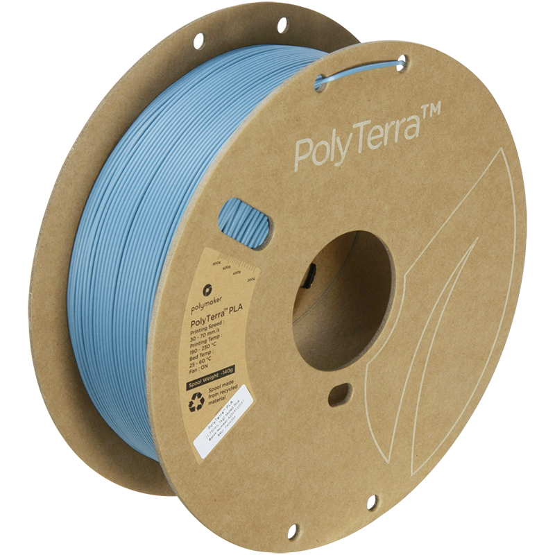 (UDGÅR) Polymaker | PolyTerra PLA | Muted Blue | 1.75mm | 1 kg