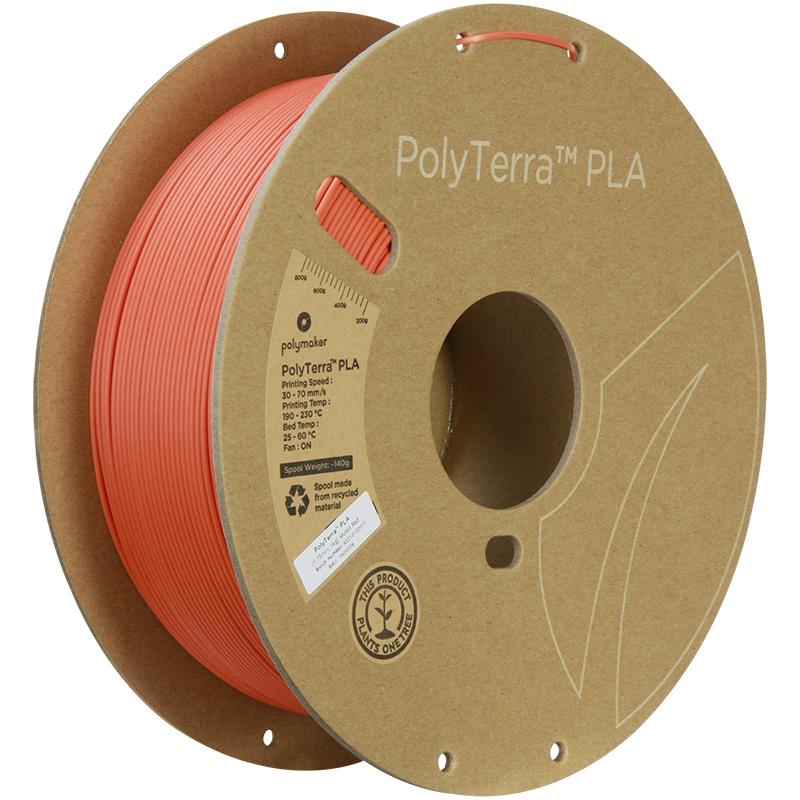 (UDGÅR) Polymaker | PolyTerra PLA | Muted Red | 1.75mm | 1 kg