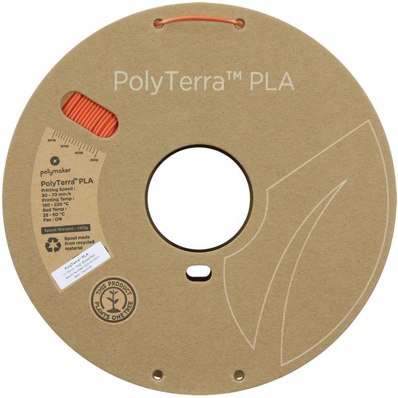 (UDGÅR) Polymaker | PolyTerra PLA | Muted Red | 1.75mm | 1 kg