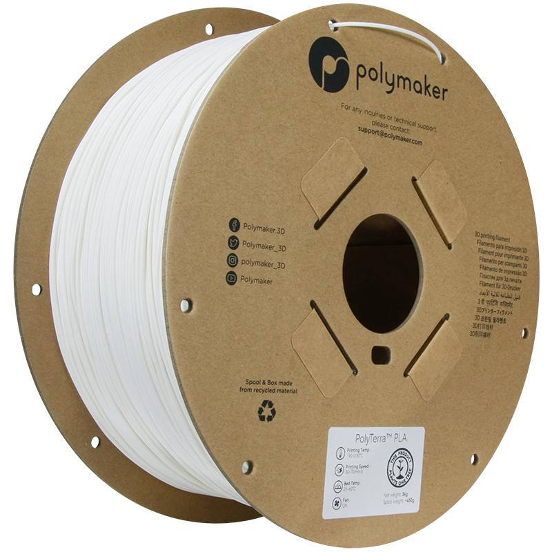 Polymaker | PolyTerra PLA | Cotton White | 1.75mm | 3 kg