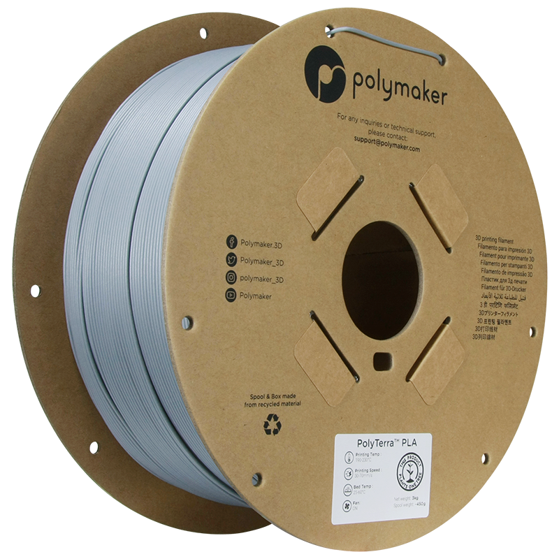 Polymaker | PolyTerra PLA | Fossil Grey | 1.75mm | 3 kg