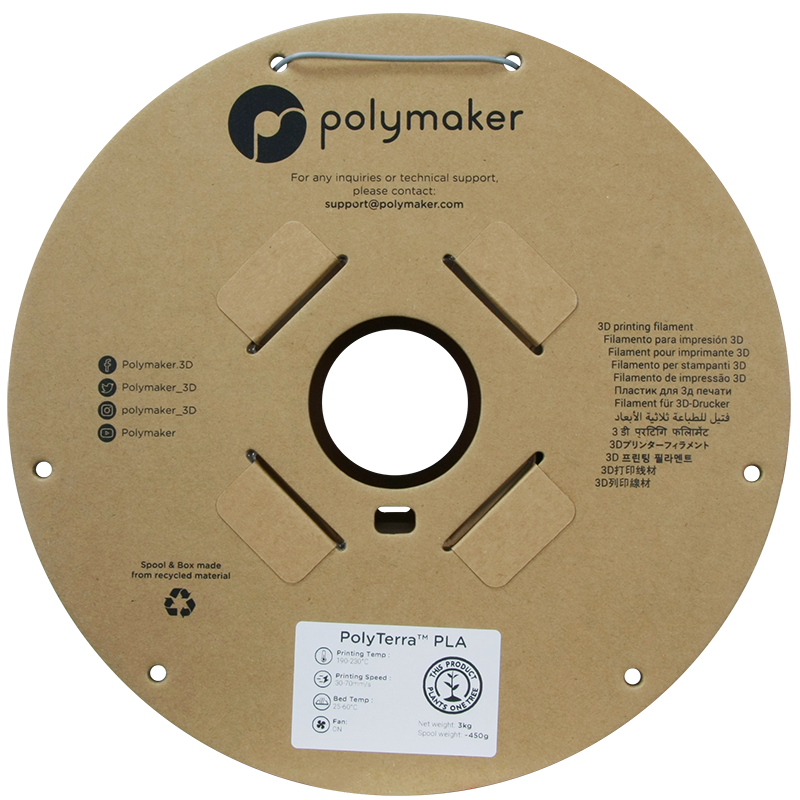 Polymaker | PolyTerra PLA | Fossil Grey | 1.75mm | 3 kg