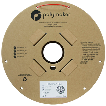 (UDGÅR) Polymaker | PolyTerra PLA | Lava Red | 1.75mm | 3 kg