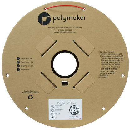 (UDGÅR) Polymaker | PolyTerra PLA | Lava Red | 1.75mm | 3 kg