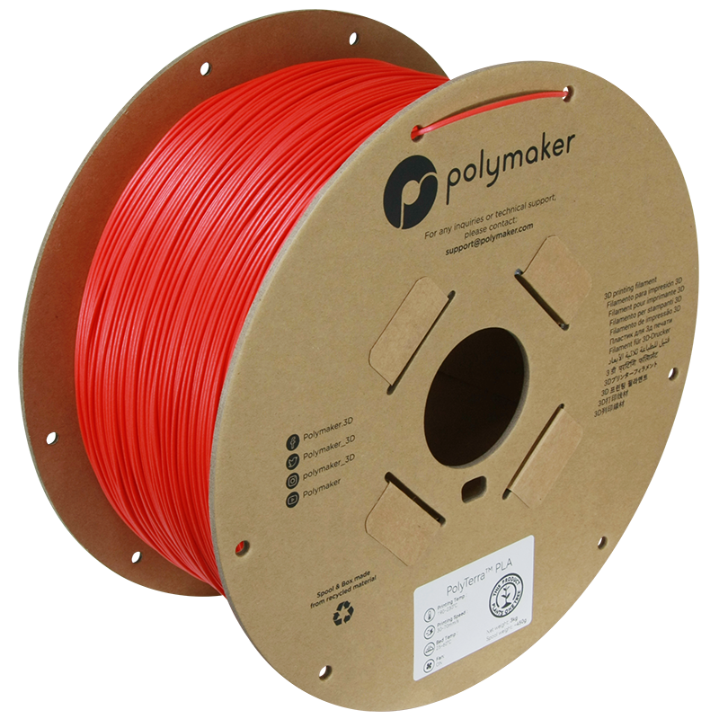 (UDGÅR) Polymaker | PolyTerra PLA | Lava Red | 1.75mm | 3 kg