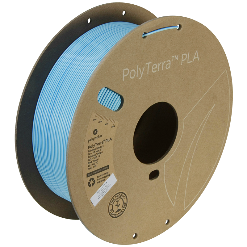 (UDGÅR) Polymaker | PolyTerra PLA Dual | Glacier Blue (Ice-Blue) | 1.75mm | 1 kg