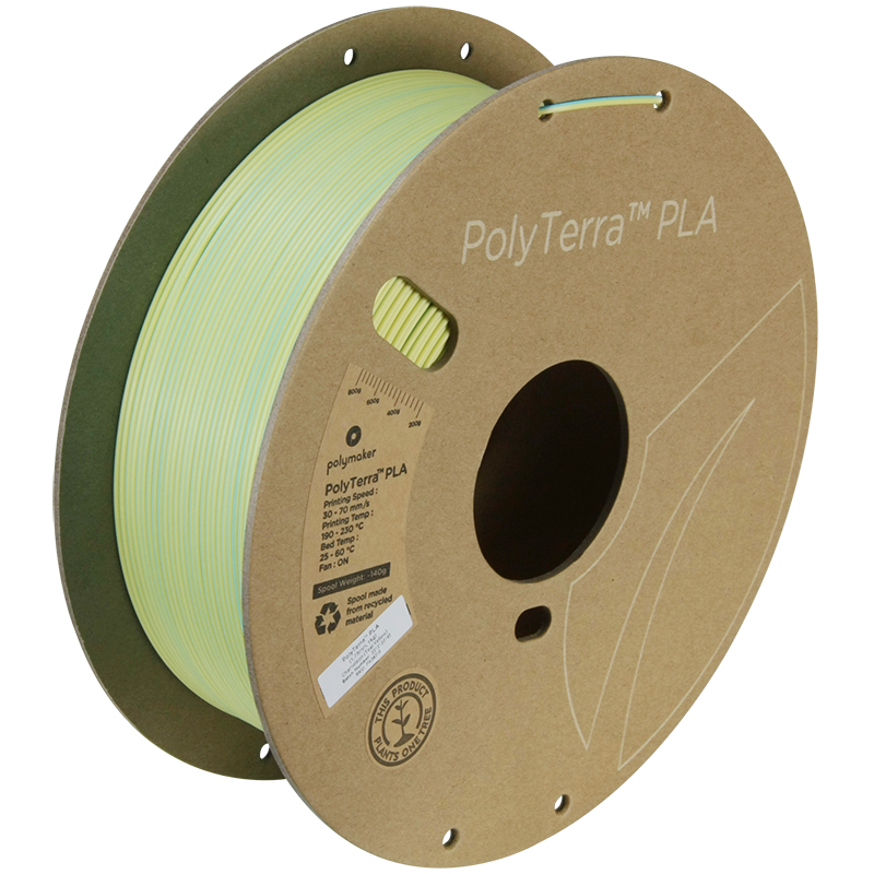 (UDGÅR) Polymaker | PolyTerra PLA Dual | Chameleon (Teal-Yellow) | 1.75mm | 1 kg