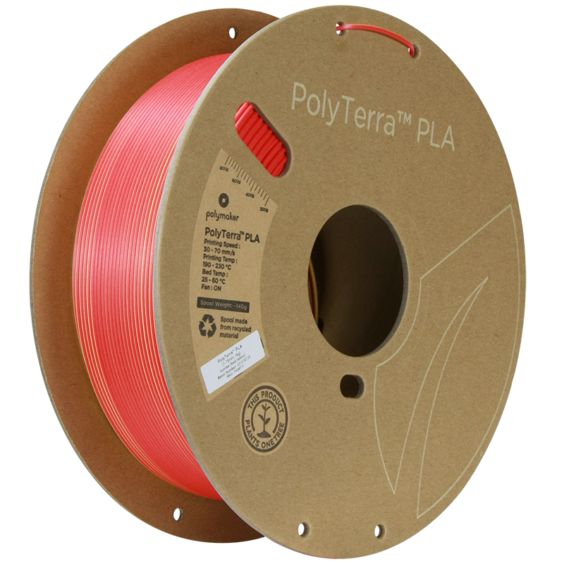 (UDGÅR) Polymaker | PolyTerra PLA Dual | Sunrise (Red-Yellow) | 1.75mm | 1 kg