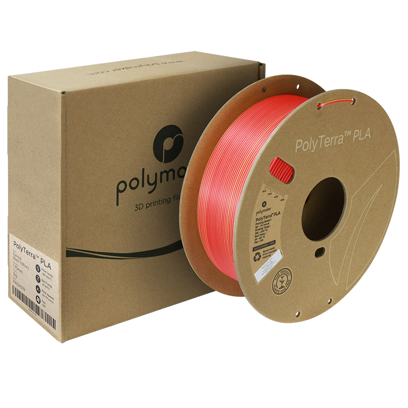 (UDGÅR) Polymaker | PolyTerra PLA Dual | Sunrise (Red-Yellow) | 1.75mm | 1 kg