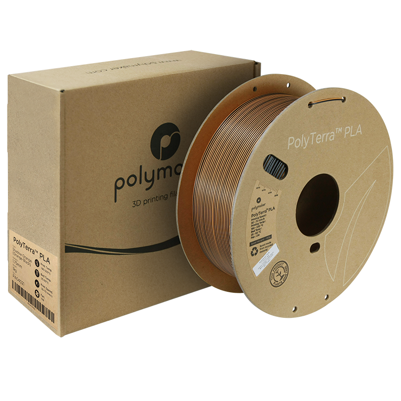 (UDGÅR) Polymaker | PolyTerra PLA Dual | Shadow Orange (Orange-Black) | 1.75mm | 1 kg