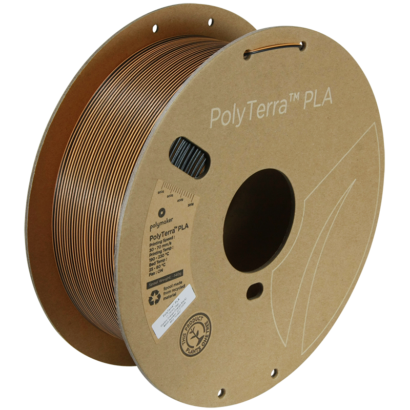 (UDGÅR) Polymaker | PolyTerra PLA Dual | Shadow Orange (Orange-Black) | 1.75mm | 1 kg