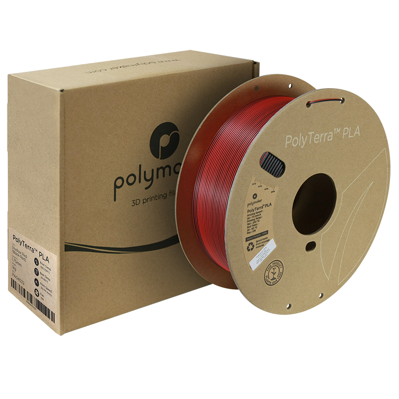 (UDGÅR) Polymaker | PolyTerra PLA Dual | Shadow Red (Red-Black) | 1.75mm | 1 kg