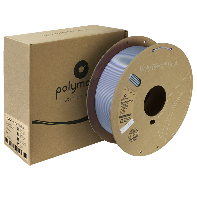 (UDGÅR) Polymaker | PolyTerra PLA Dual | Foggy Purple (Grey-Purple) | 1.75mm | 1 kg