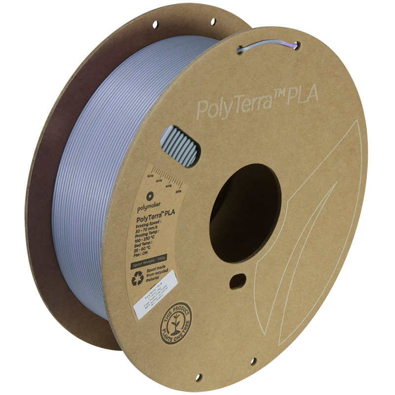 (UDGÅR) Polymaker | PolyTerra PLA Dual | Foggy Purple (Grey-Purple) | 1.75mm | 1 kg