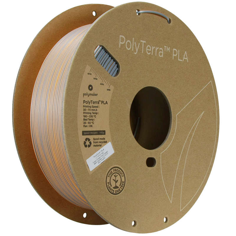 (UDGÅR) Polymaker | PolyTerra PLA Dual | Foggy Orange (Grey-Orange) | 1.75mm | 1 kg