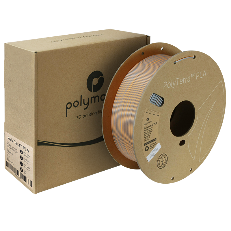 (UDGÅR) Polymaker | PolyTerra PLA Dual | Foggy Orange (Grey-Orange) | 1.75mm | 1 kg