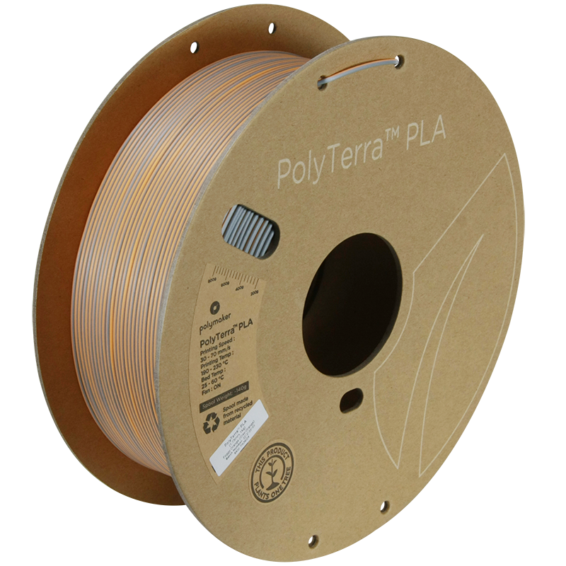 (UDGÅR) Polymaker | PolyTerra PLA Dual | Foggy Orange (Grey-Orange) | 1.75mm | 1 kg