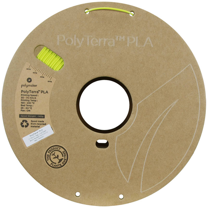 (UDGÅR) Polymaker | PolyTerra PLA | Lime Green | 1.75mm | 1 kg
