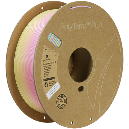 (UDGÅR) Polymaker | PolyTerra PLA Gradient | Pastel Rainbow | 1.75mm | 1 kg