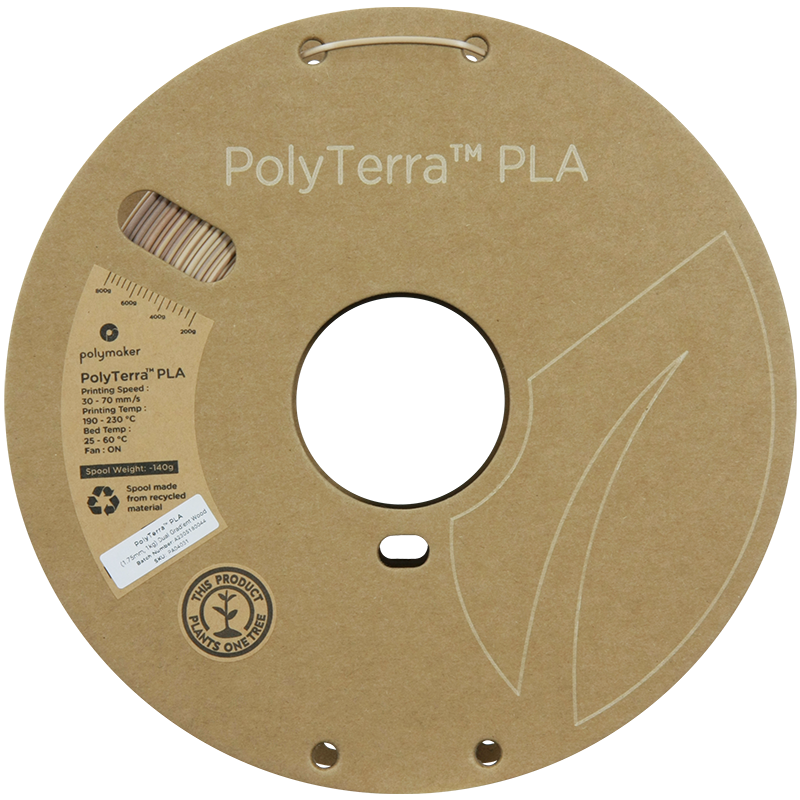 (UDGÅR) Polymaker | PolyTerra PLA Dual Gradient | Wood | 1.75mm | 1 kg