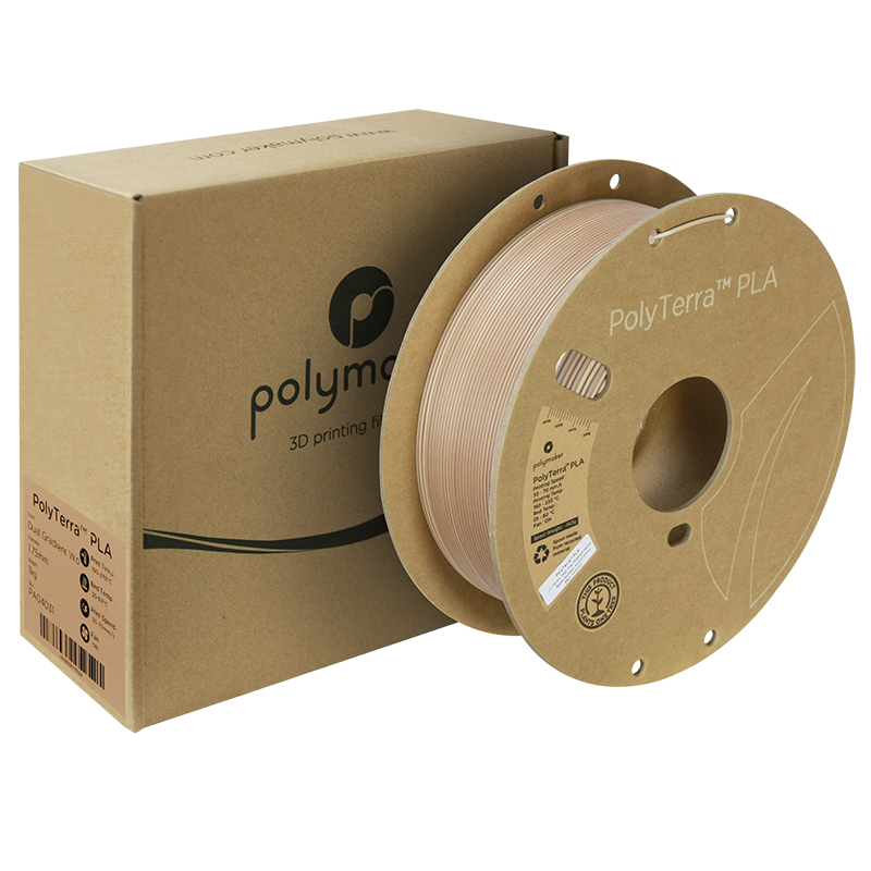 (UDGÅR) Polymaker | PolyTerra PLA Dual Gradient | Wood | 1.75mm | 1 kg