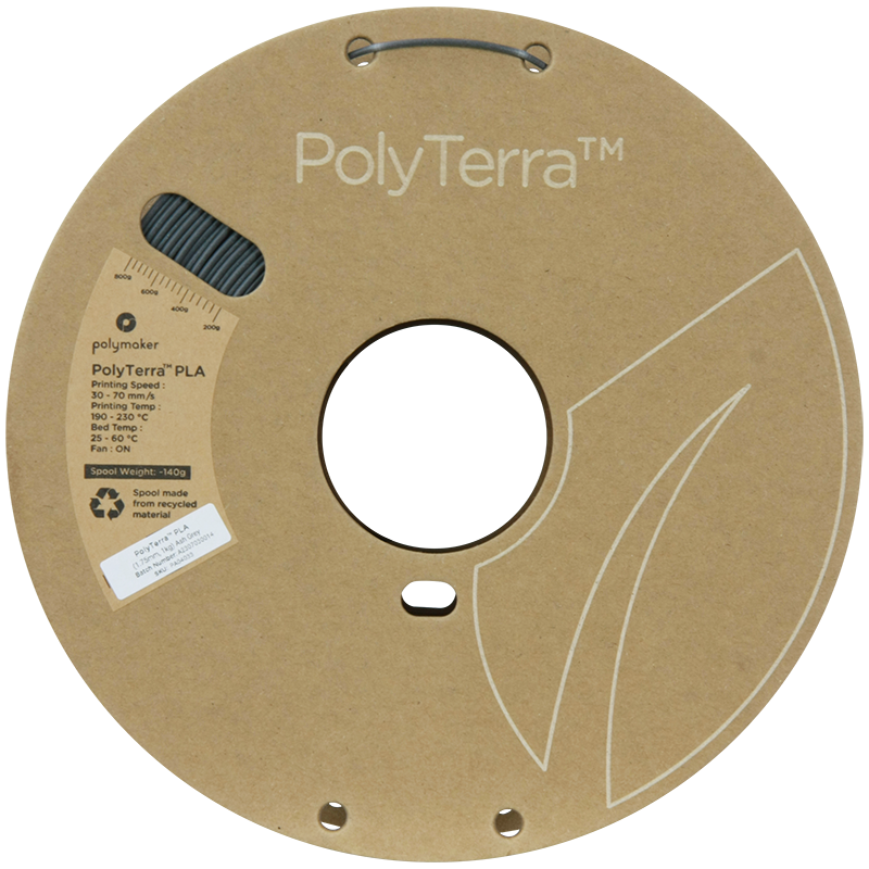 (UDGÅR) Polymaker | PolyTerra PLA | Ash Grey | 1.75mm | 1 kg