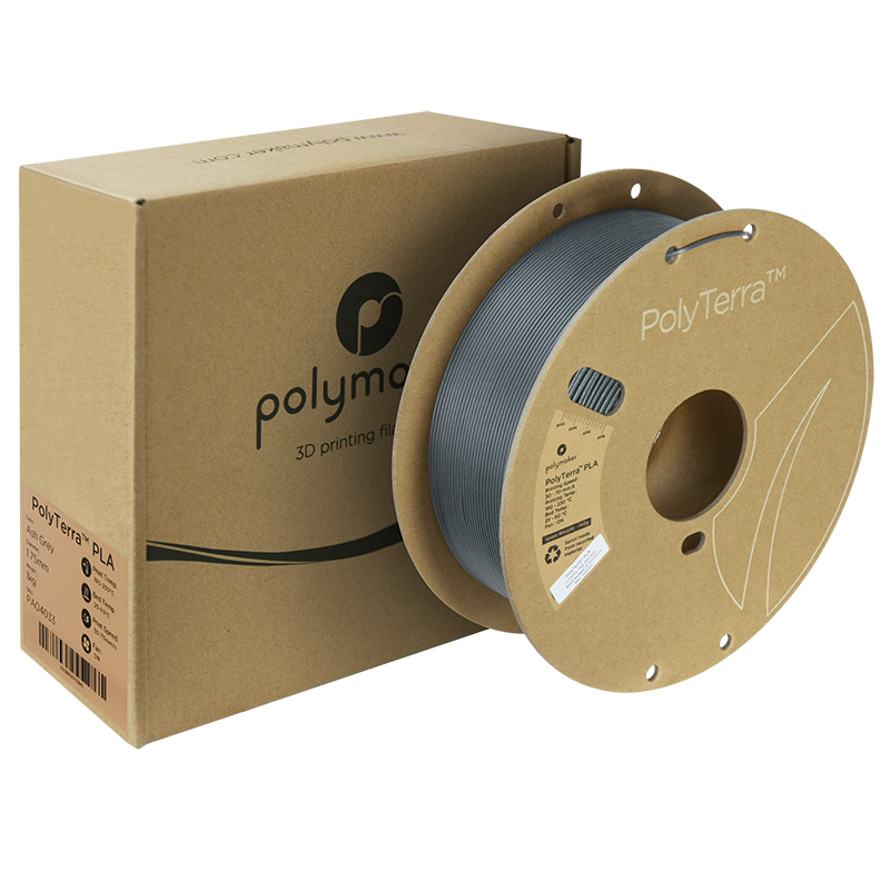 (UDGÅR) Polymaker | PolyTerra PLA | Ash Grey | 1.75mm | 1 kg