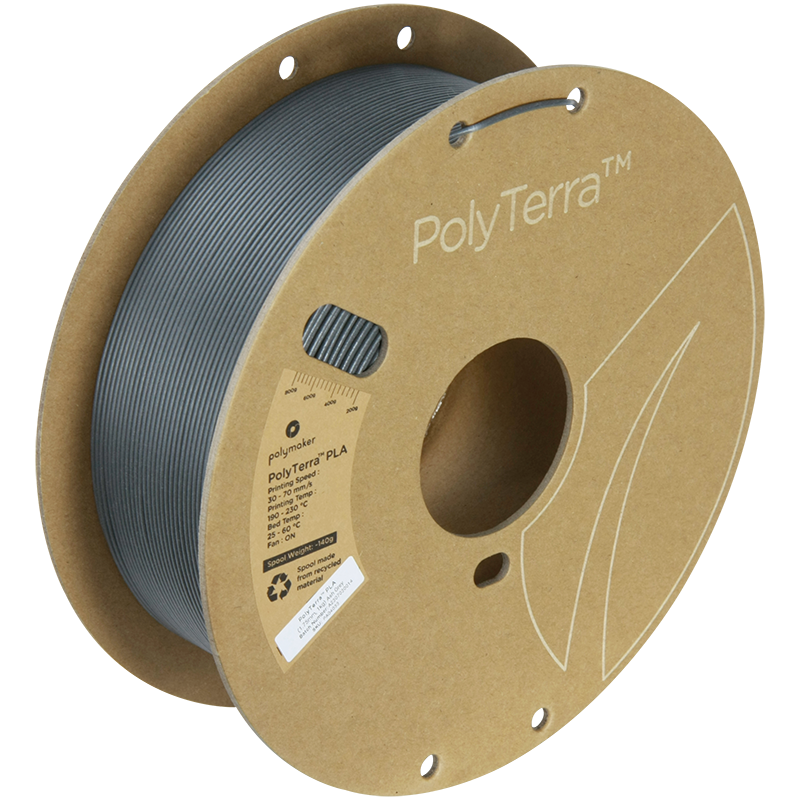 (UDGÅR) Polymaker | PolyTerra PLA | Ash Grey | 1.75mm | 1 kg